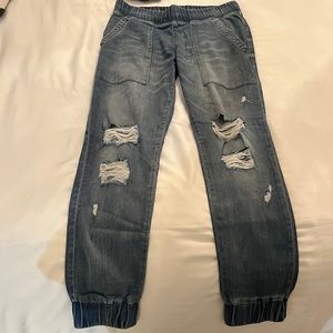 Bella Dahl, denim, distressed, joggers, size XS